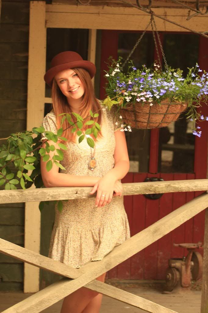 Willowbank, floral dress, vivienne westwood wellies, farmyard