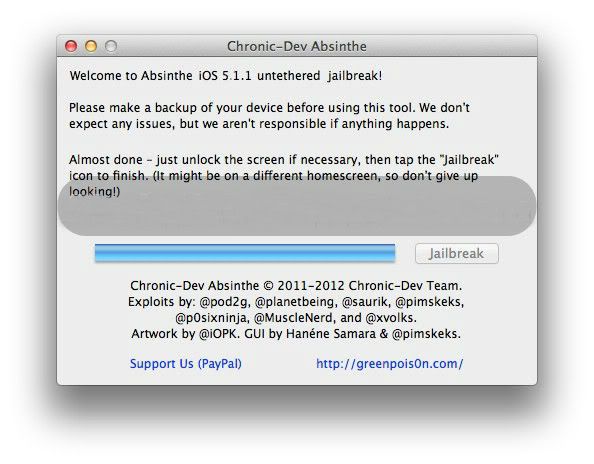 Jailbreak iPod Touch 4G, 3G, iOS 5.1.1 UnTethered With Absinthe 2.0 - 2