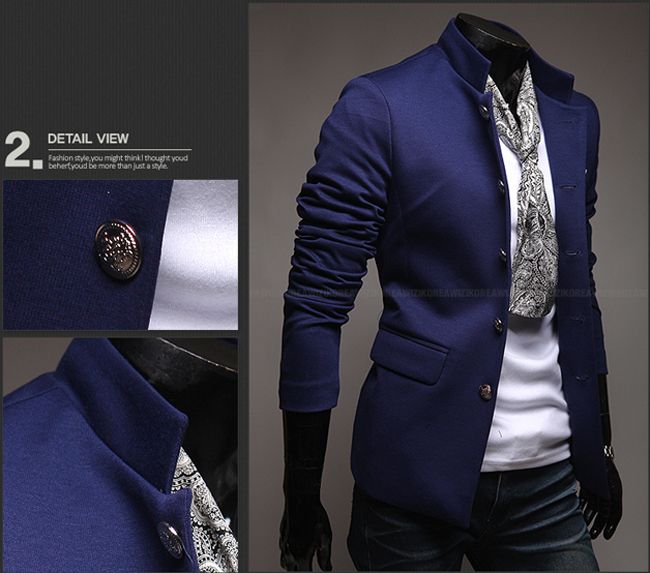 Stand Collar Blazer Men’s Business Formal Suit Casual Slim Coat Jacket