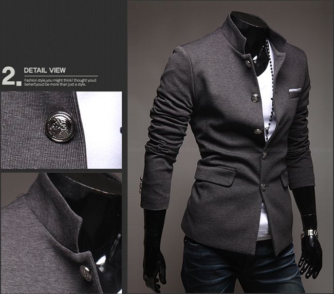 Stand Collar Blazer Men’s Business Formal Suit Casual Slim Coat Jacket