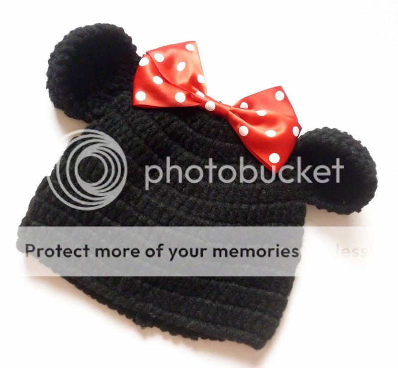 Newborn Baby Girl Boy Crochet Minnie Mouse Outfit Hat Beanie Diaper Cover Set