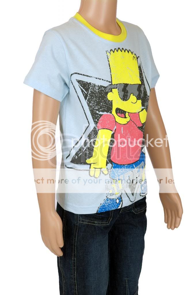 New Boys Childrens EX M s Bart Simpson The Simpsons Blue T Shirt Age 3 10 Year