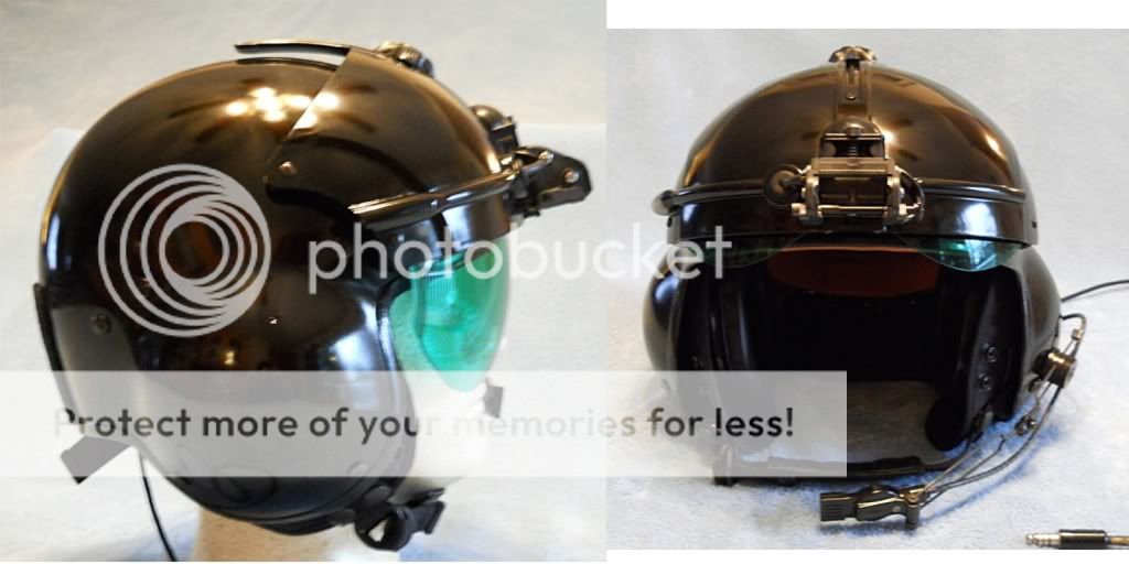 Gloss Black SPH 4 Helicopter Pilots Flight Helmet complete  