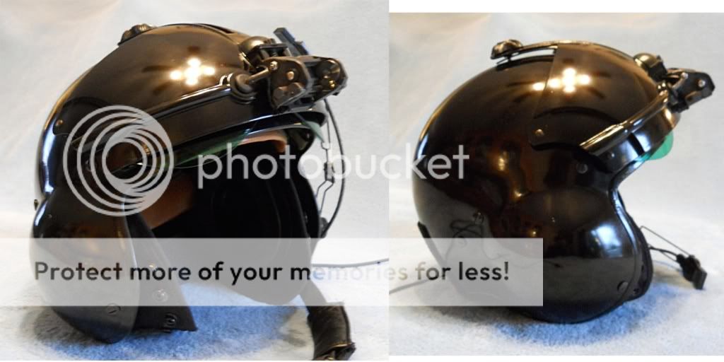 Gloss Black SPH 4 Helicopter Pilots Flight Helmet complete  