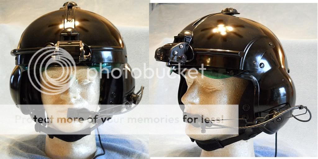 Gloss Black SPH 4 Helicopter Pilots Flight Helmet complete  